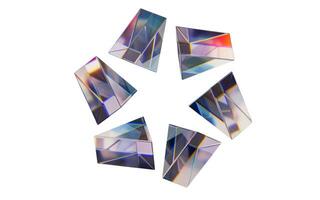 glas geometrier med dispersion färger, 3d tolkning. foto