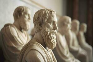 staty marmor filosof män. generera ai foto
