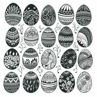 påsk ägg ikoner med prydnad för festlig mönster foto