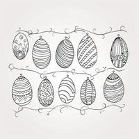 Scribbled påsk ägg baner med tunn linje delare foto