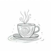 kontinuerlig linje teckning av en te och kaffe kopp ikon foto