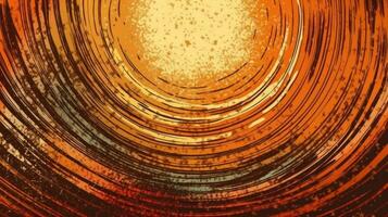 strålnings sol- rader på kornig grunge textur i orangeguld och beige toner foto
