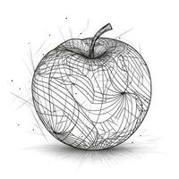 modern äpple frukt affisch i kontinuerlig linje konst teckning stil foto