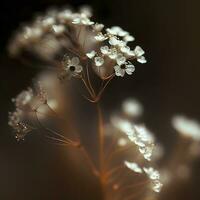 mjuk och delikat Gypsophila blommor i makro närbild foto