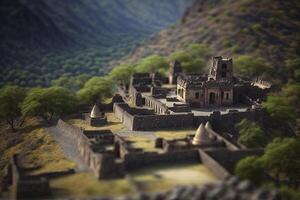 miniatyr- se av bhangarwadi fort i Indien foto