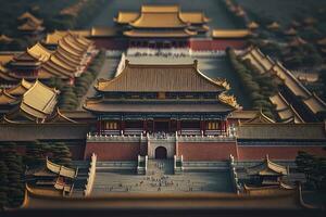 miniatyr- se av de förbjuden stad i Kina foto