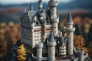 miniatyr- neuschwanstein slott i Tyskland foto