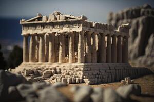 miniatyr- parthenon i grekland med hög detalj foto