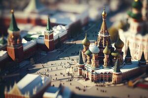 miniatyr- se av röd fyrkant i moskva ryssland foto