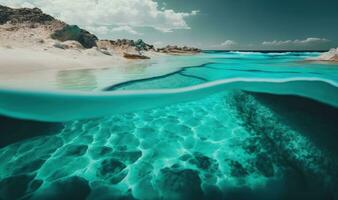 smaragd- kust sardinien närbild av naturlig textur i transparent turkos hav vatten foto