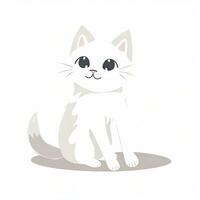 fluffig kattdjur en enkel illustration av en söt katt Sammanträde upprätt foto