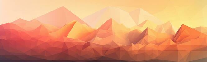 pastell lutning geometrisk polygonal bergen med Sol tapet foto