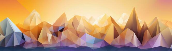 pastell lutning geometrisk berg räckvidd med Sol foto