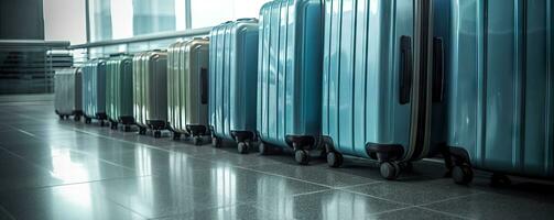 resa i stil bagage och resväskor på de flygplats foto