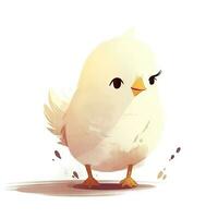 minimalistisk digital teckning av en söt kyckling på vit bakgrund foto
