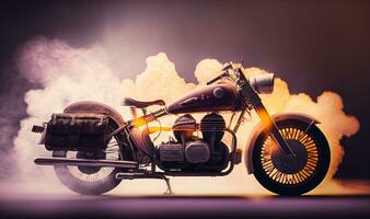 drömmande motorcykel bakgrund med kopia Plats foto
