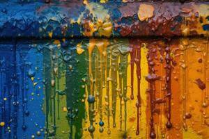 vibrerande regnbåge måla på vägg i goerz hypergon stil foto