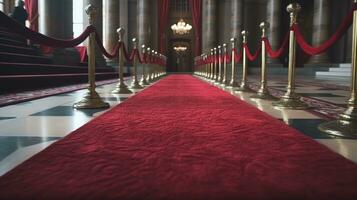 lyxig röd matta för highend evenemang foto