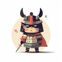 minimalistisk samuraj bebis karaktär illustration foto