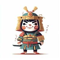 minimalistisk samuraj bebis karaktär illustration foto
