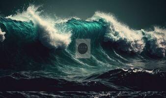 eterisk djup hav vågor textur för professionell bakgrunder foto