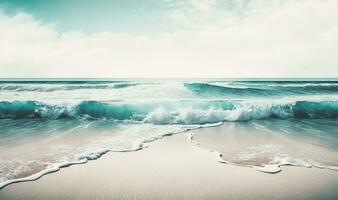 minimalistisk hav vågor en lugnande och avkopplande eterisk drömmande bakgrund foto