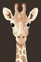 ljuv bebis giraff illustration på ljus brun bakgrund foto