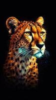 pixelated gepard i fokus generativ ai foto