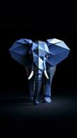 origami elefant på mörk bakgrund generativ ai foto