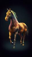 pixelated häst i fokus generativ ai foto