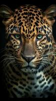 mörk bakgrund jaguar i realistisk stil ai genererad foto