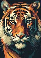rytande tiger huvud illustration generativ ai foto