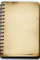 enkel tom anteckningsbok på vit bakgrund ai genererad foto