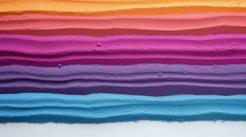 vibrerande Ränder av regnbåge färgad sand ai genererad foto