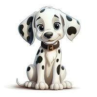 förtjusande dalmatian tecknad serie illustration för litet barn bok ai genererad foto