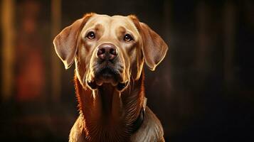 lekfull labrador retriever hund i en skön naturlig miljö ai genererad foto