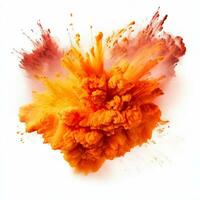 vibrerande orange holi måla Färg pulver festival ai genererad foto