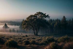 Foto av de mörk ryggrad skog bakgrund tapet