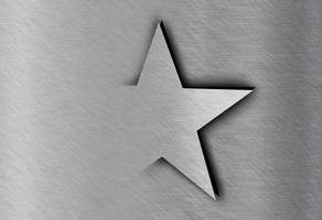 stjärna på rostfritt stål, metall textur bakgrund foto