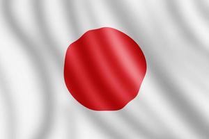 Japan flagga, realistisk illustration foto