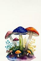 vattenfärg bakgrund för text med svamp foto