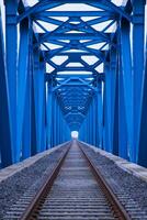 stål strukturera järnväg bro över de flod i bangladesh foto