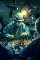 drift kirurg specialist enhetlig blå fotografi verklig hälsa mask glas läkare läkare foto