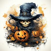 pumpa hatt halloween illustration konstverk skrämmande Skräck isolerat tatuering kuslig fantasi tecknad serie foto