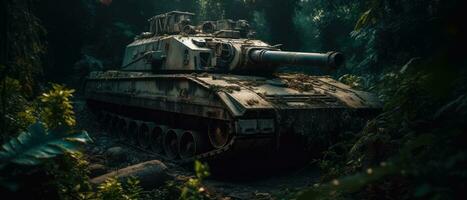 tank pansar- militär pistol posta apokalyps landskap spel tapet Foto konst illustration rost