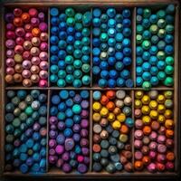 penna regnbåge färgrik palett bakgrund mode vibrerande figur smink teckning fotografi foto
