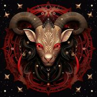 capricorn mystisk kosmos kompass planet tarot kort konstellation navigering zodiaken illustration foto