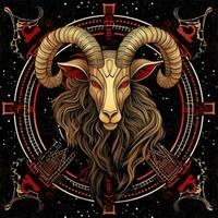 capricorn mystisk kosmos kompass planet tarot kort konstellation navigering zodiaken illustration foto