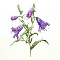 blomma belladonna detaljerad vattenfärg målning frukt vegetabiliska ClipArt botanisk realistisk illustration foto