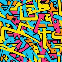 uttrycksfull graffiti neon konstnärlig lekfull illustration design skriva ut geometrisk syra former stil foto